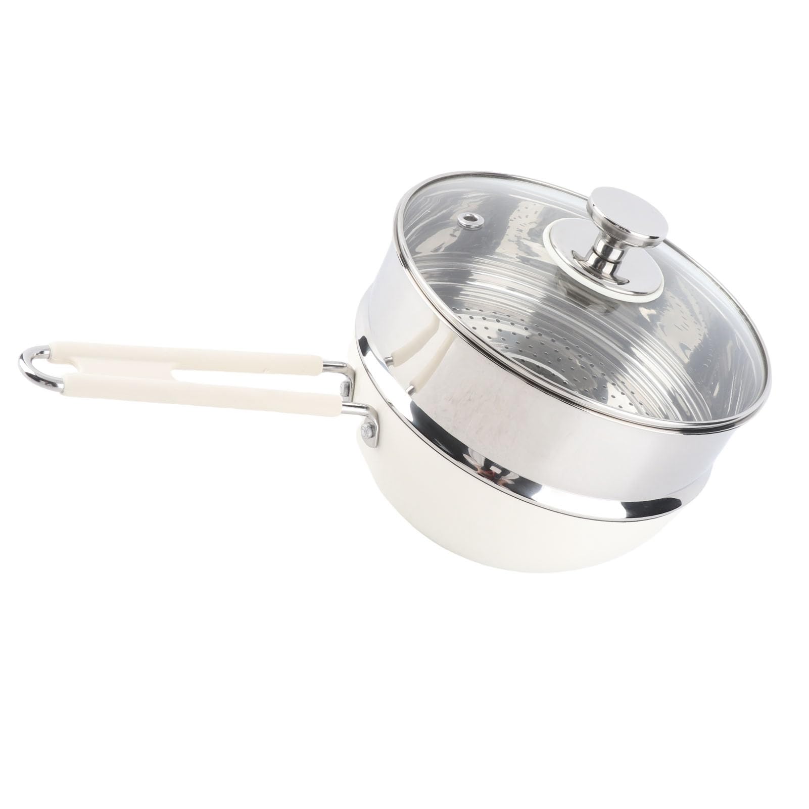 Kochtopf mit Dampfkorb, Soßentopf aus Edelstahl 316, Antihaftbeschichteter Milchtopf Zum Kochen von Suppe und Nudeln, Hitzebeständiger Griff für das Kochen zu Hause in der Küche