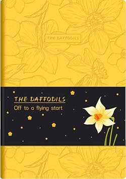 Soft Cover Notebook, A5 Journal, 6"x8" Lined Notebook for Writing, Wide Ruled Journal, PU Leather Softcover Journal, Gifts for Women, Yellow Daffodil