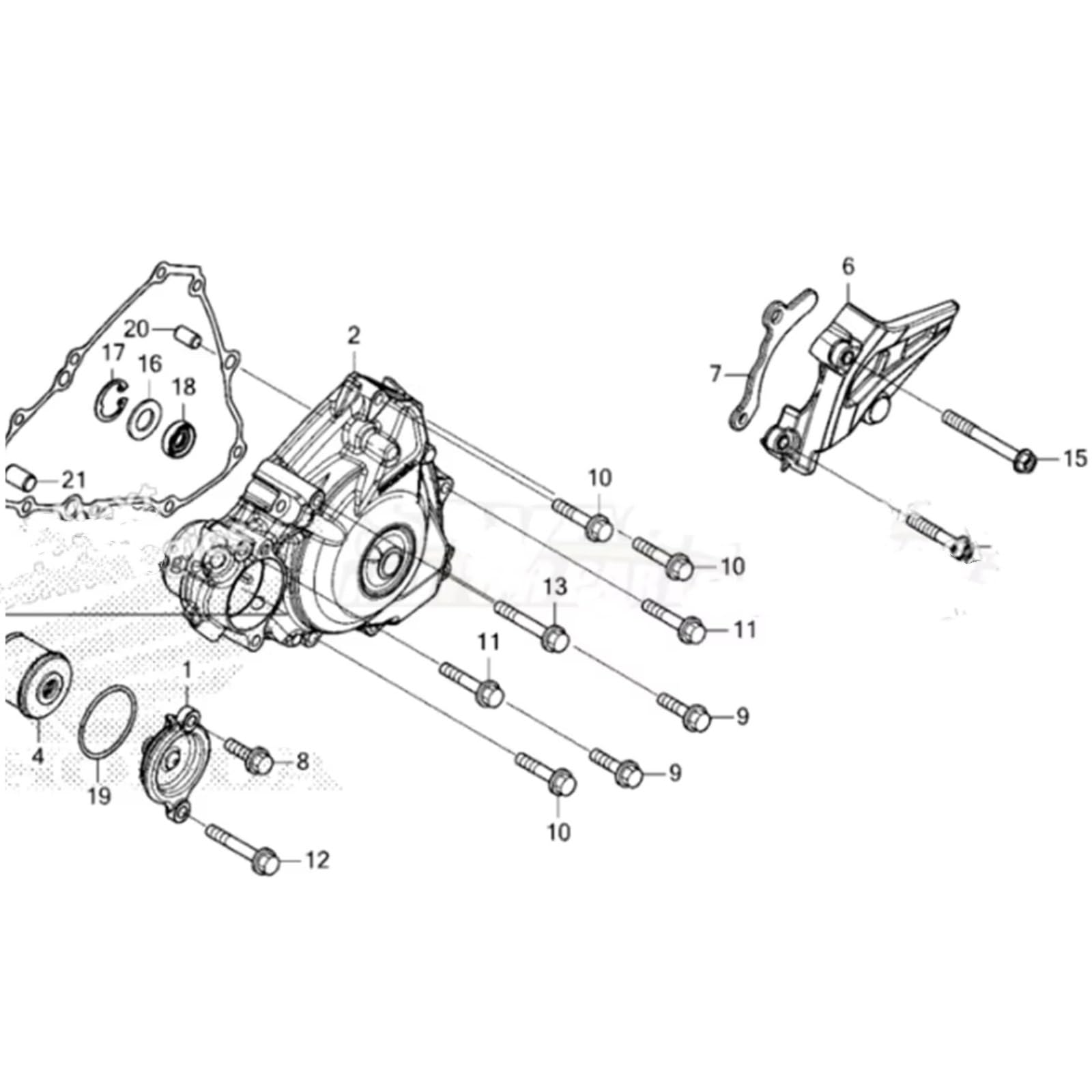 Copertura pignone moto per CRF450R 450RX 2021-2025 protettiva pignone moto | Aiuta a proteggere l'area della catena dall'impatto della ghiaia e dall'esposizione alla pioggia