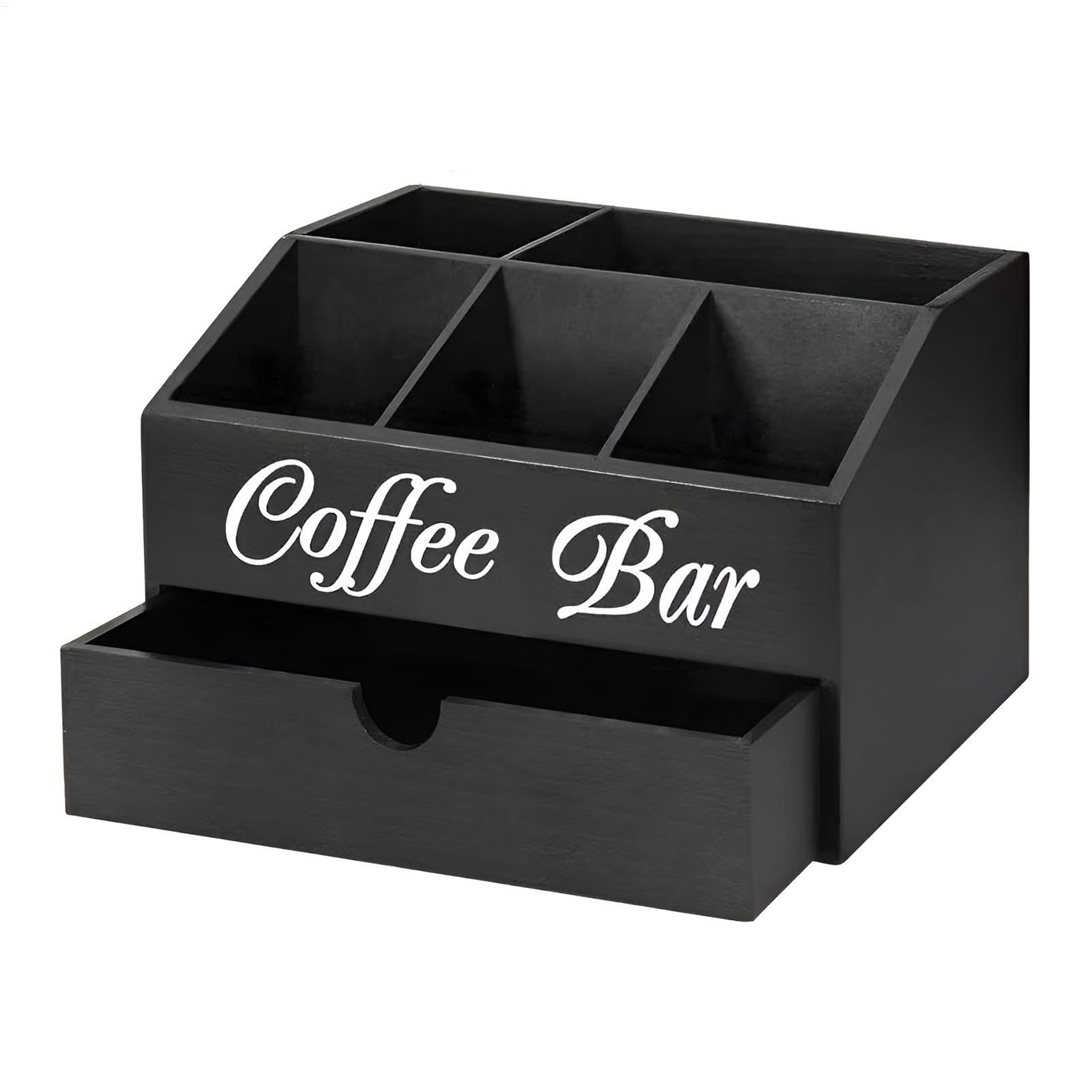 Organizzatore Di Condimenti Di Caffè | Stoccaggio Di Forniture Di Tè | Vassoio Organizzatore Di Caffè E Tè Per Caffetteria, Stazione Del Caffè