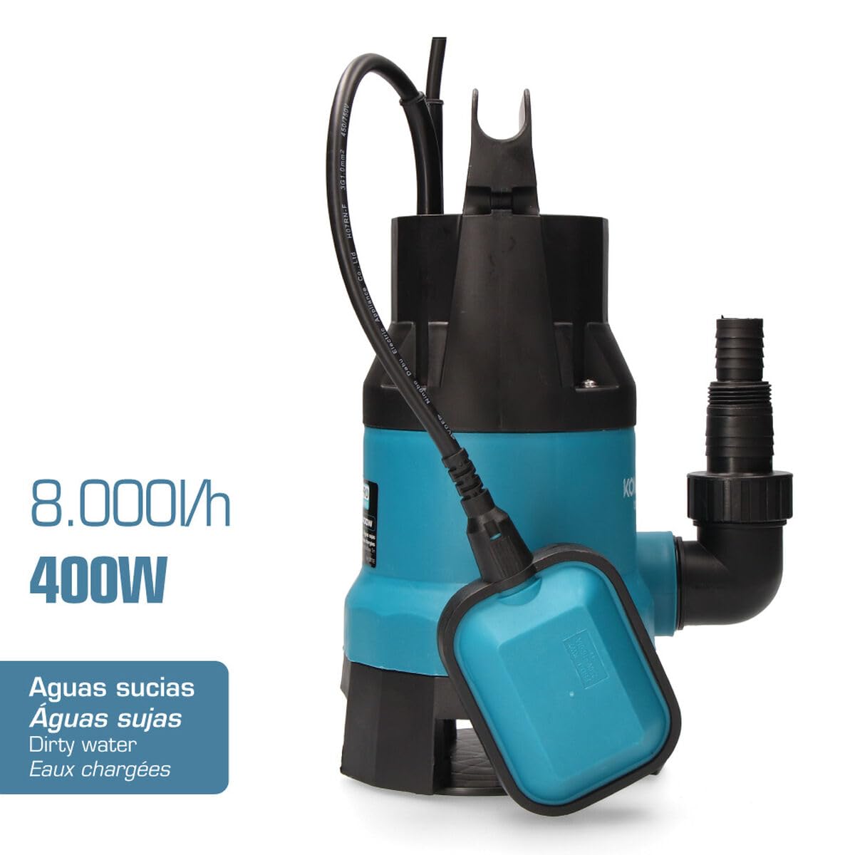 BOMBA PARA EXTRACCION DE AGUA SUCIA 400W 17x33cm KOMA TOOLS