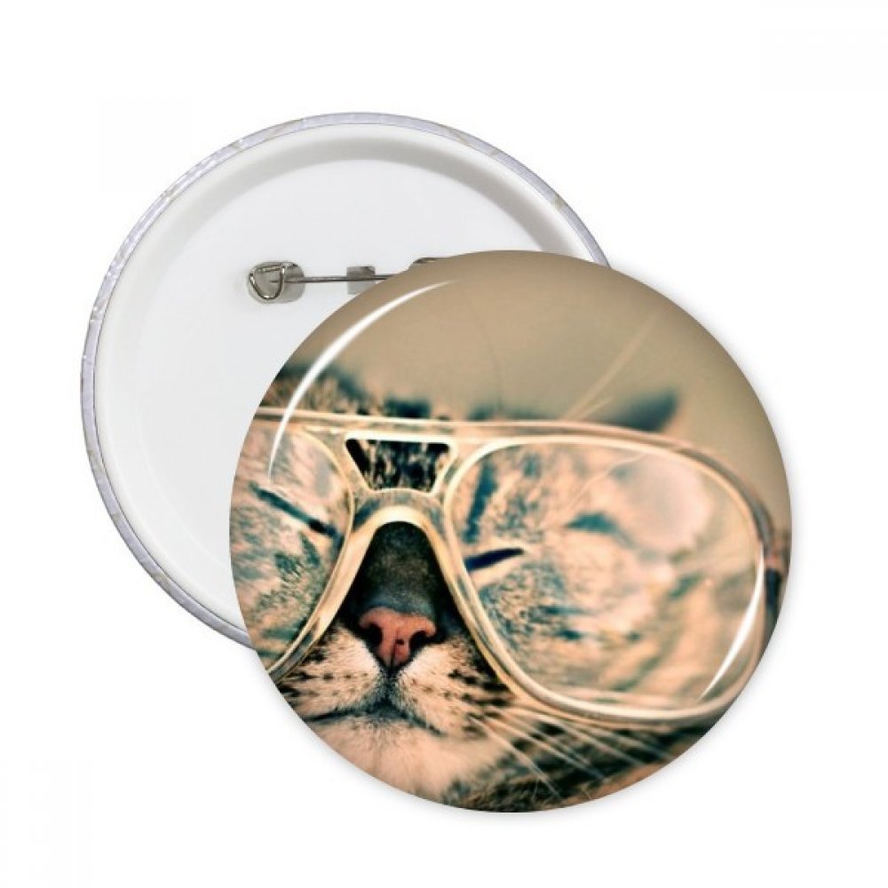 Badge chat à lunettes cadeau idéal pour passionné d'animaux DIYthinker - 3