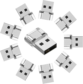 10 Pack USB to USB C Adapter,USB C Female to A Male Charger Converter Compatible with Apple Watch,iPhone 15 14 13 12 Pro Max Plus,Note,iPad 9 10 Air 5 Mini 6,Galaxy Pixel and etc.Clear