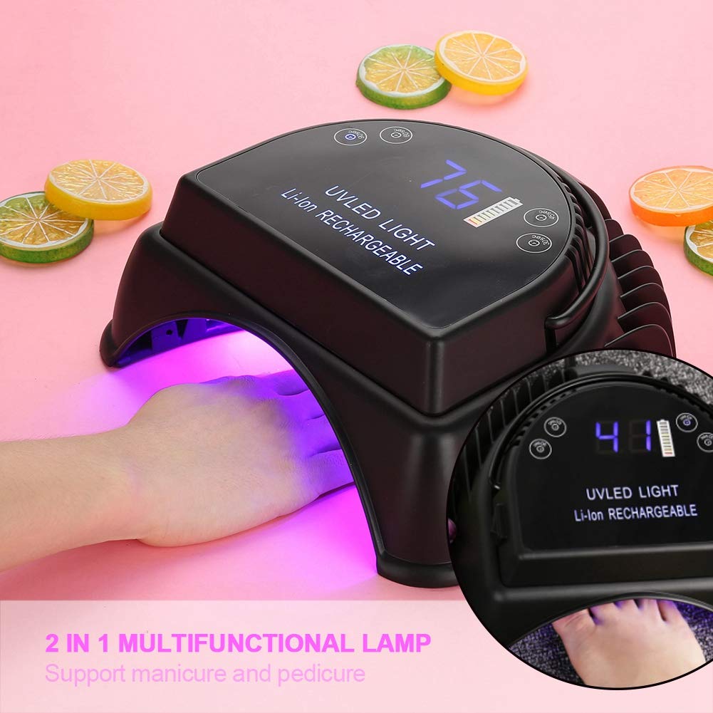 Lampa do paznokci, Manicure Pedicure Maszyna do lakierowania paznokci z wyświetlaczem dotykowym, baterią litową 64 W 5000 mlh, certyfikat CE