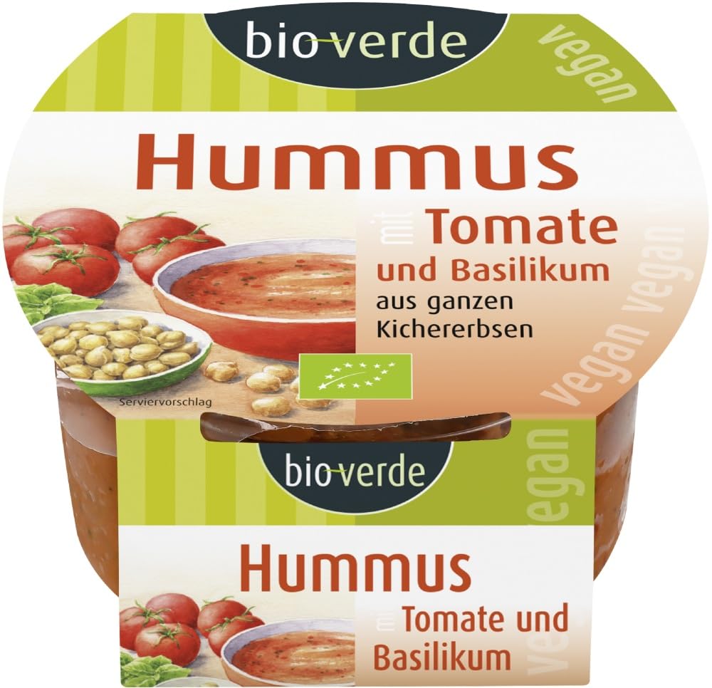Bio Hummus mit Tomate-Basilikum 12 x 150 g