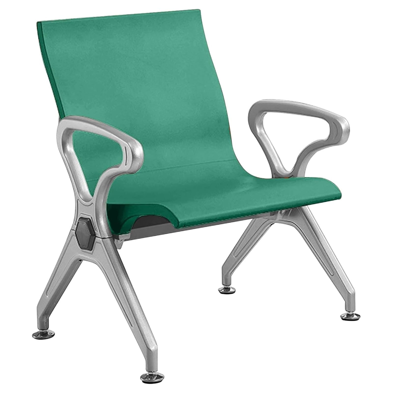 WDSOPK Green PU Office Reception Chairs with Armrest & Backrest - Comfortable Waiting Room Lobby Seating for Airport Bank - Ergon Design & Stylish