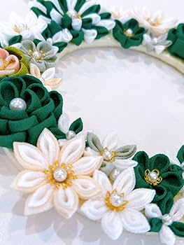 Amazon.co.jp: つまみ細工リース No.42 緑リース : ホビー