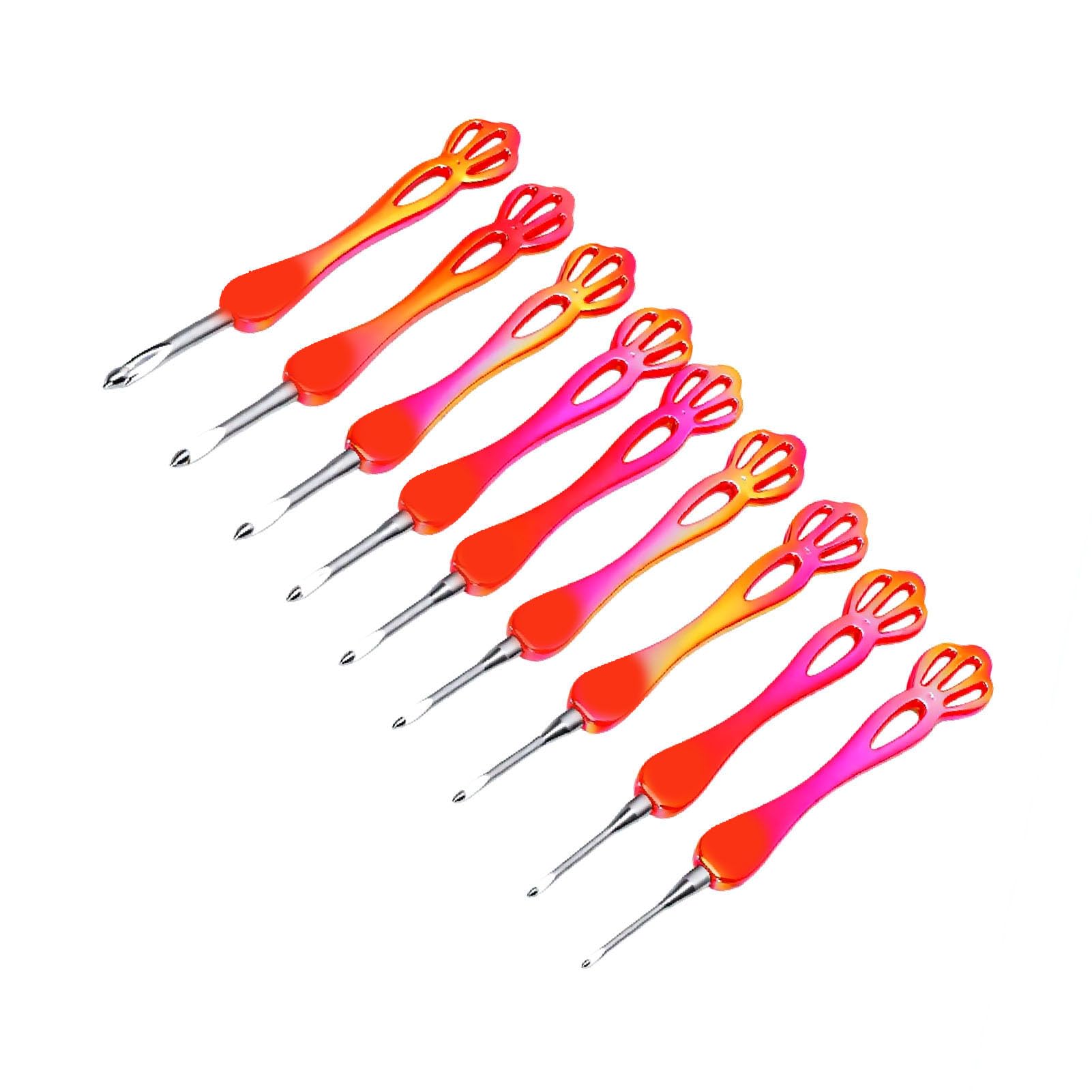 Generic Juego de Agujas de Ganchillo Ergonómicas, Puntas de Aluminio Ligeras para Principiantes, Bufandas y Mantas, 9 Uds.