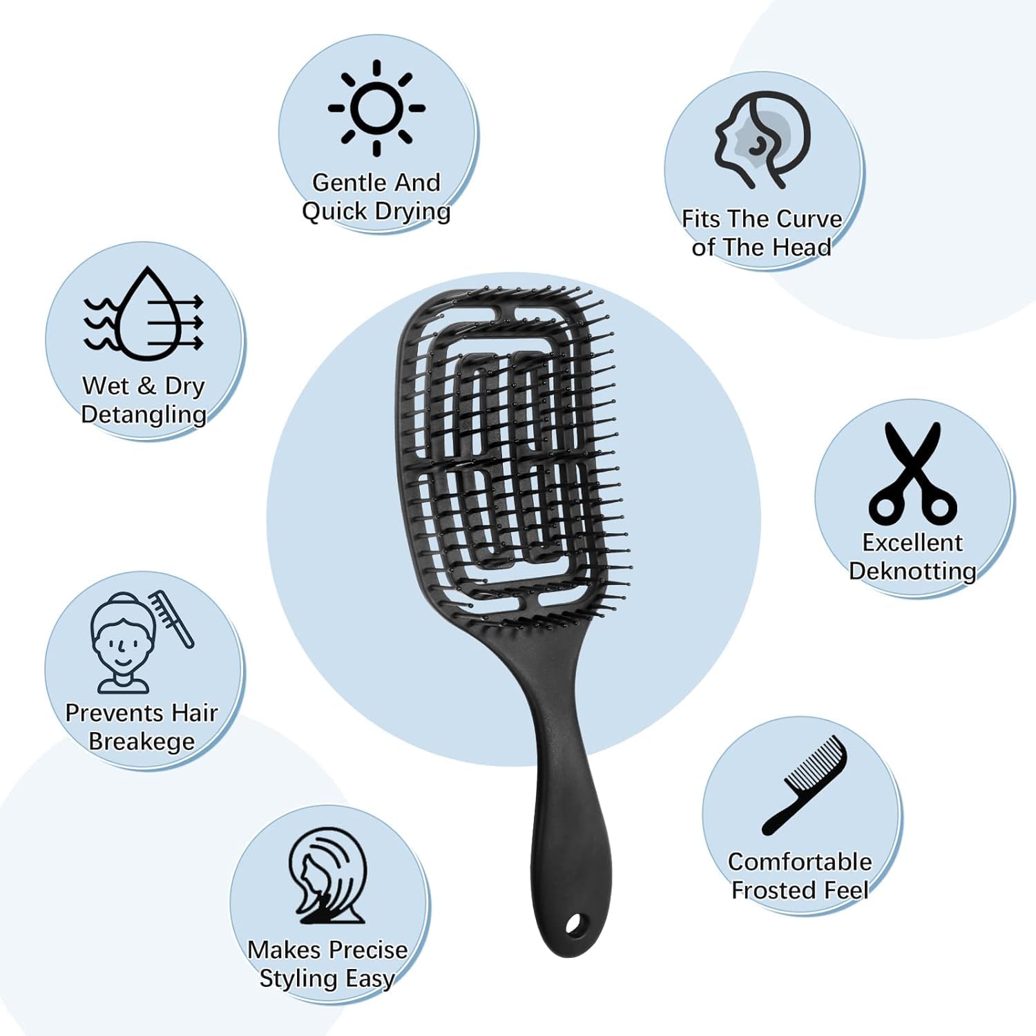 Vinabo 2 pcs Hair Brush without Pulling, Detangling Brush - Image 2