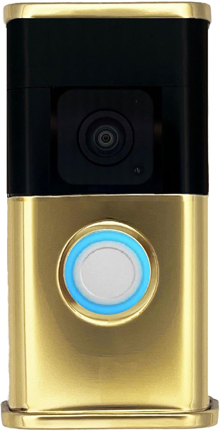 Traditional Video Doorbell Cover (Compatible with Ring 3, 3 Plus, 4, Battery Plus, and Battery Pro) (High Polished Brass)