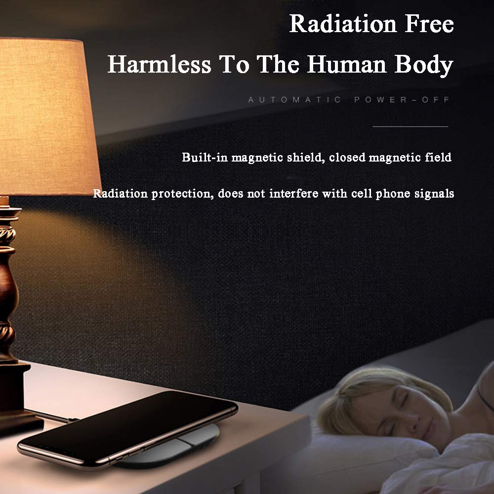 Caricabatterie Wireless Veloce 10W per iPhone XS/XR/X con Base di Ricarica Rapida Fast Charge Wireless Qi da per Galaxy e per Tutti i Dispositivi con Tecnologia Qi, Gold