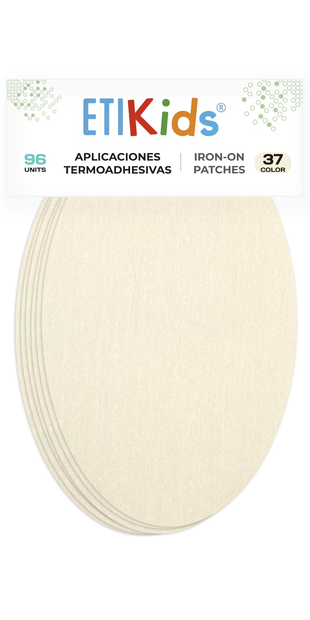 96 Natural White Iron-On Fabric Repair Patches โ Knee & Elbow Patches for Clothes, Trousers, Jackets, Sweaters & Shirts, 16 x 10 cm