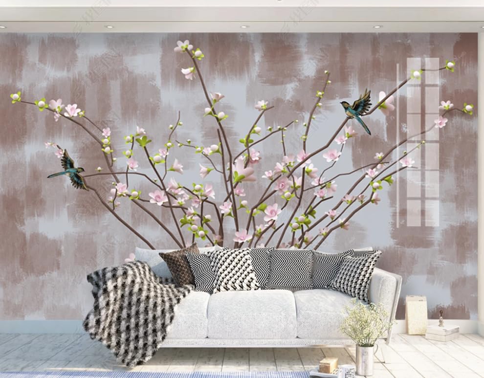Fleurs de magnolia dessinées à la main papier peint grand format - 2