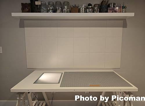 Vista 114 de Tablero de anuncios de fieltro azul de 47 x 35 pulgadas, alternativa de tablero de anuncios de corcho grande para oficina, hogar y aula, azulejos