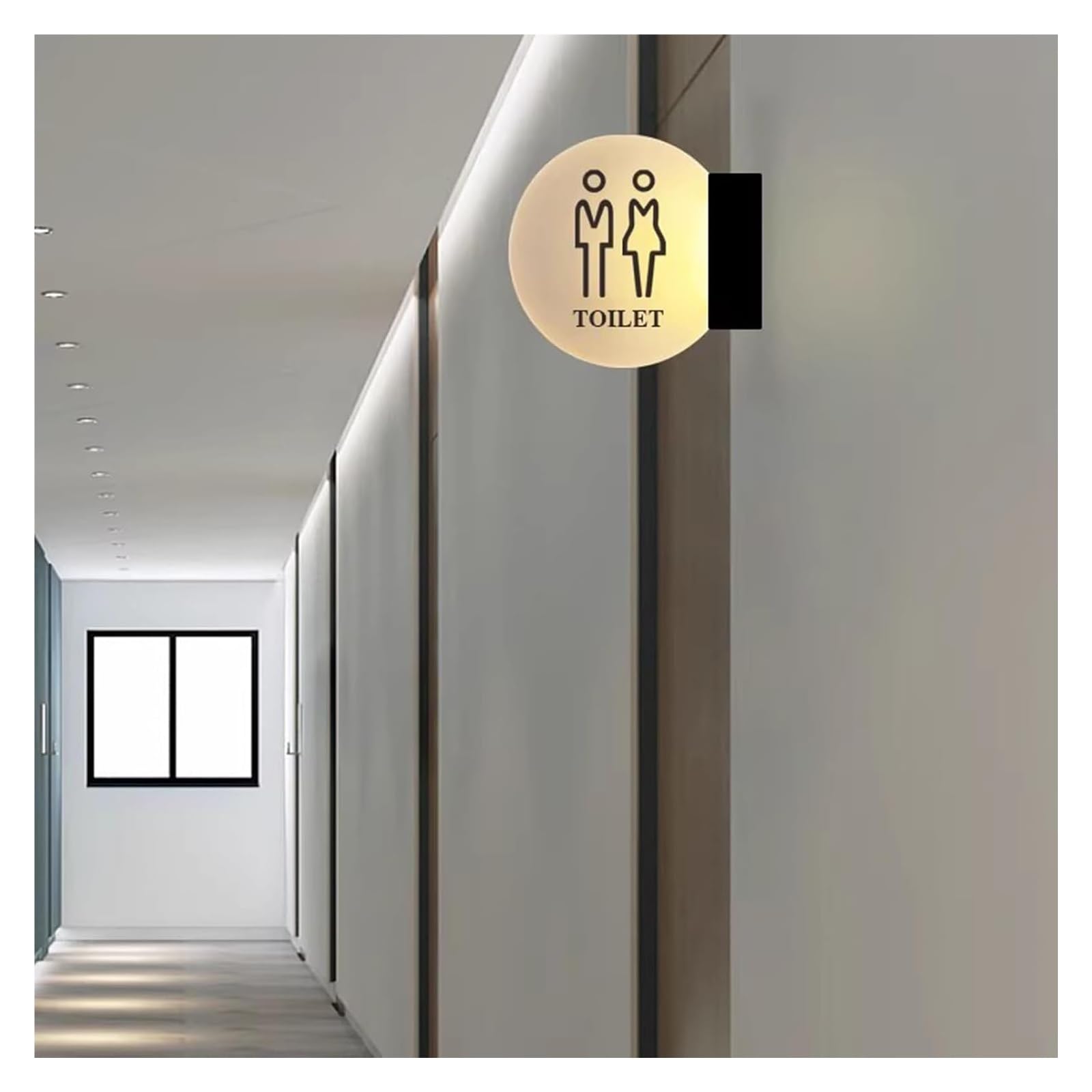 Carteles para aseos, Letrero iluminado for baño de hombres y mujeres, 18 cm | C