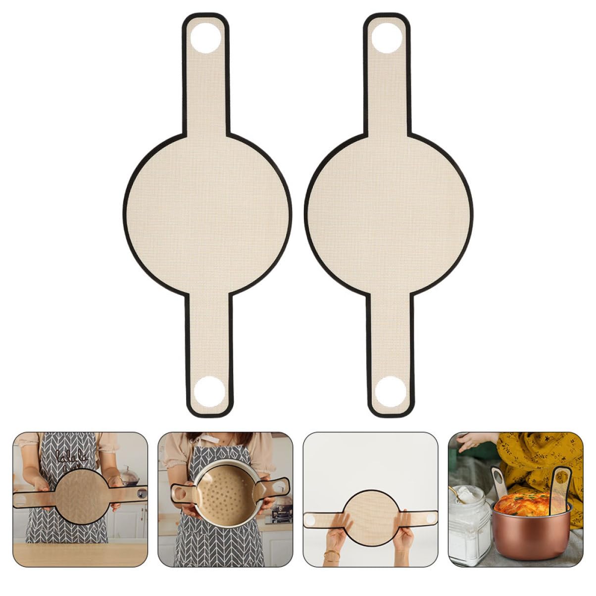 TOPBATHY 4pezzi Tappetini Manici Lunghi Per Pane e Dolci Resistenti Al e Facili Usare Per Macarons e Impasti