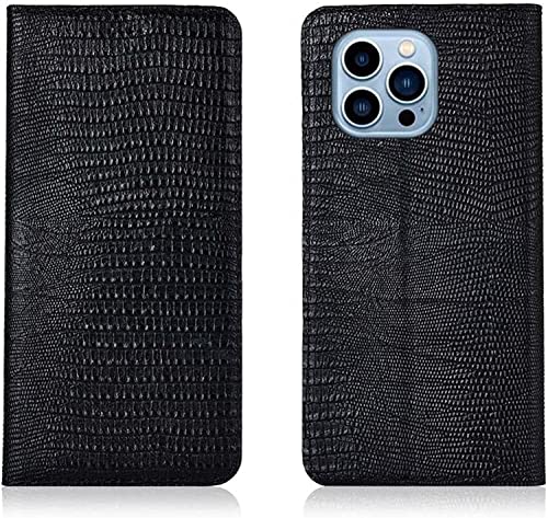 Étui en cuir véritable pour iPhone 13 Pro Max : l'élégance durable d'un portefeuille noir chic