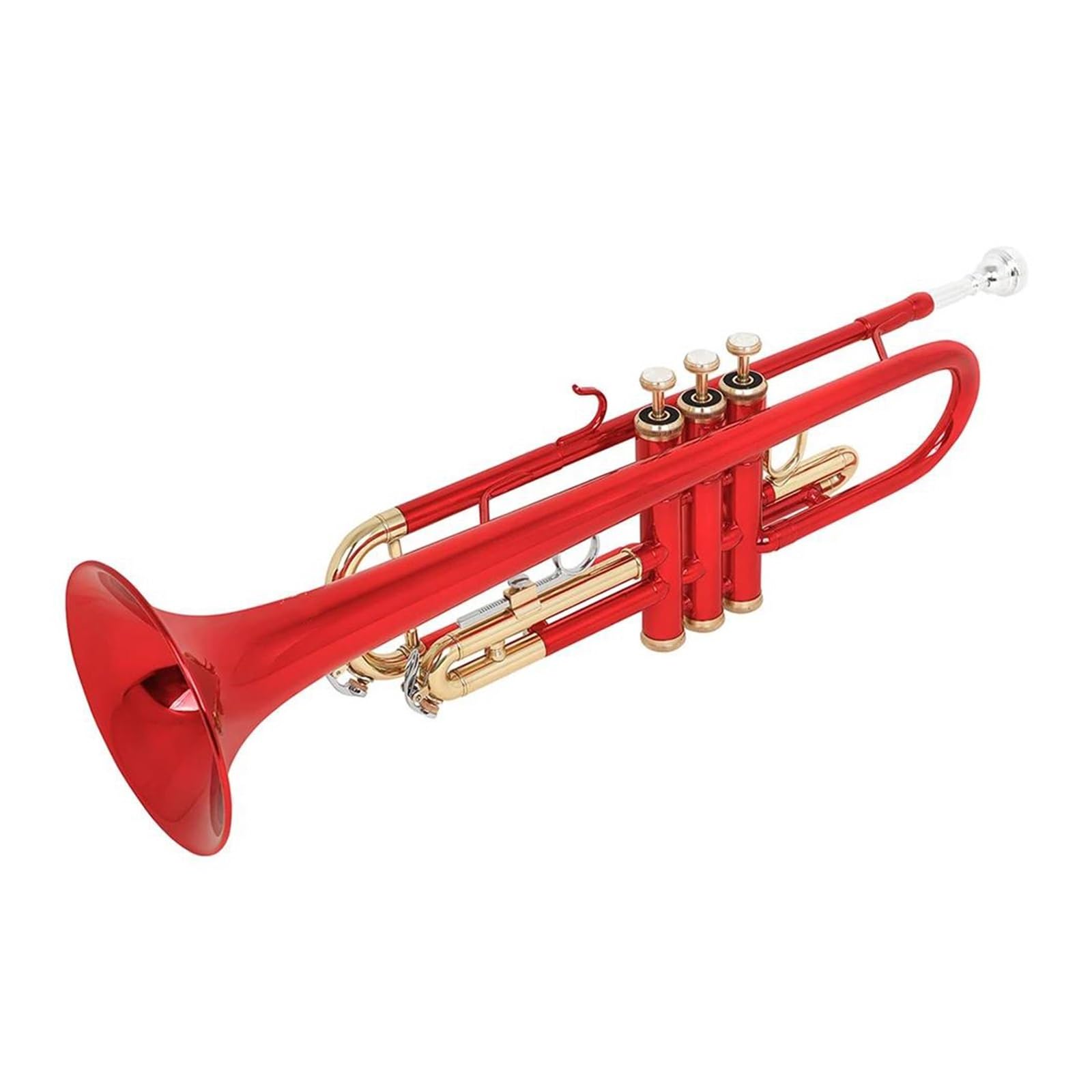 Trompetas para Estudiantes Instrumento Musical De Latón Trompeta BB Llaves Doradas Trompeta De Cuerpo De Latón con Accesorios (Color : Crimson)