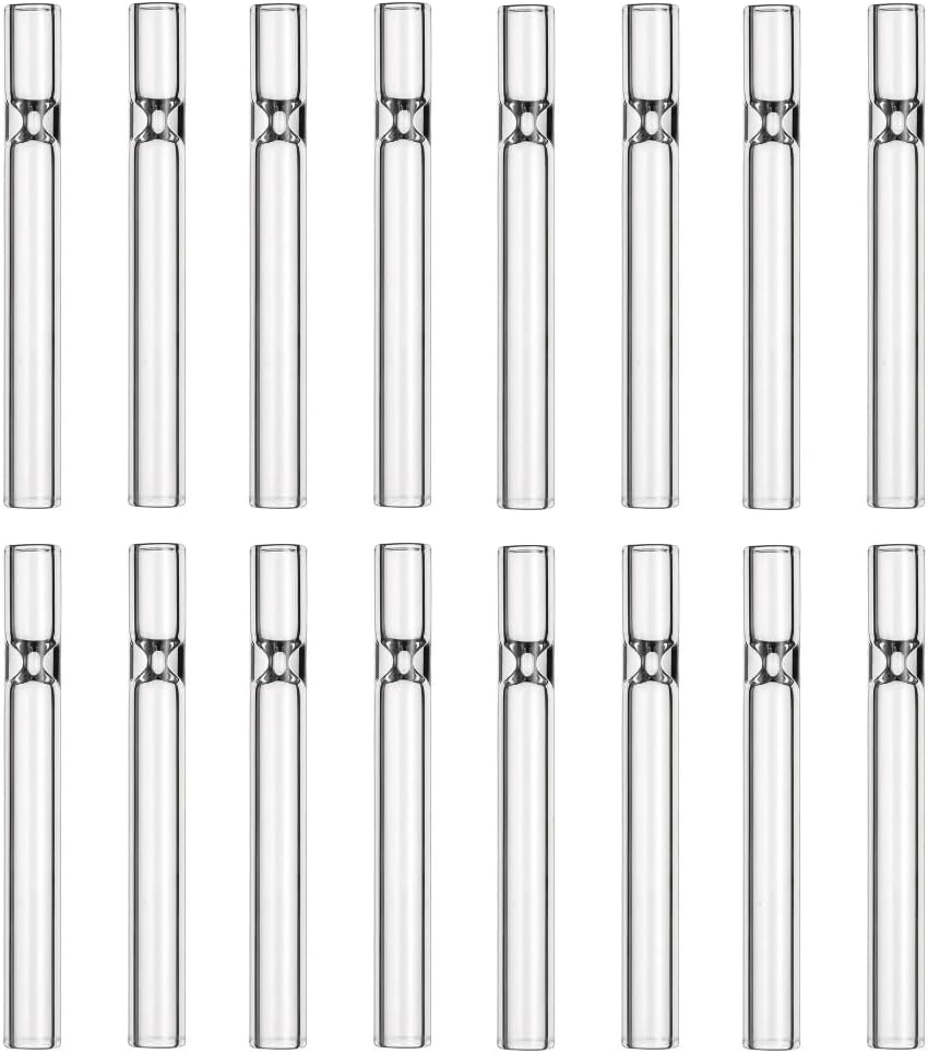 8-Pack Borosilicate Glass Tubes, 4 Inch Long, 12mm OD, 2mm Thick Wall - Heavy Duty Fire-Polished Glass Blowing Tubing for Lab, DIY, Art & Industrial Use (Clear)