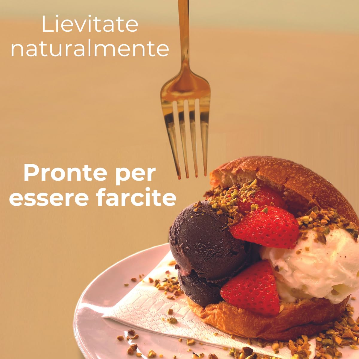 Pasticceria Fraccaro Brioche per Gelato (Confezione 35 pz) - Lievitate Naturalmente con Solo Lievito Madre, Ideali anche Farcite con Marmellate e Creme Dolci