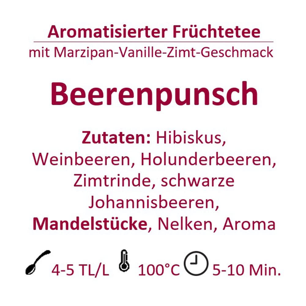 Tee-Express "Beerenpunsch" Früchtetee mit Marzipan-Vanille-Zimt-Geschmack - loser Tee (1000g)