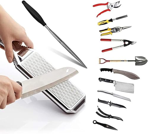 Miniatura 2 de Afiladores de cuchillos de mano de grano 300/600 de doble cara, afilador de cuchillos de diamante Weststone para cuchillos de cocina, tijeras,