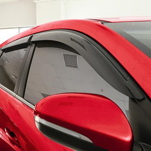 Miniatura 2 de Voron Glass - Protectores de lluvia con cinta adhesiva extra duraderos para Hyundai Tucson 2016-2021, deflectores de ventana, viseras de