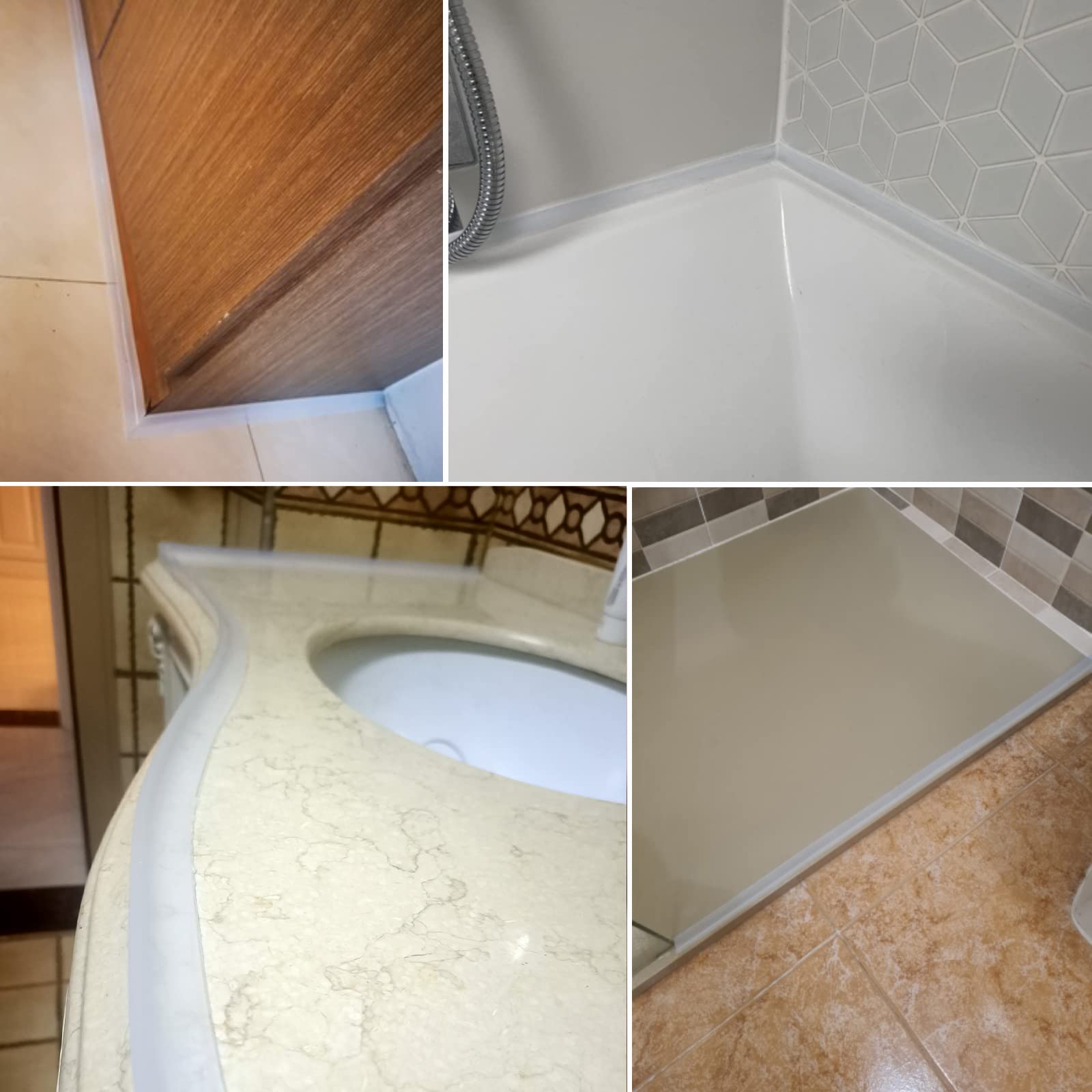 39"/1M Transparente Barrera Agua Ducha Y Sistema de Retención,Umbral Ducha Plegable,Borde Plato Ducha Tira Impermeable Sellado,Perfil Silicona Adhesivo,Tope Agua Flexible para Baño Suelo,Lavabo,Bañera