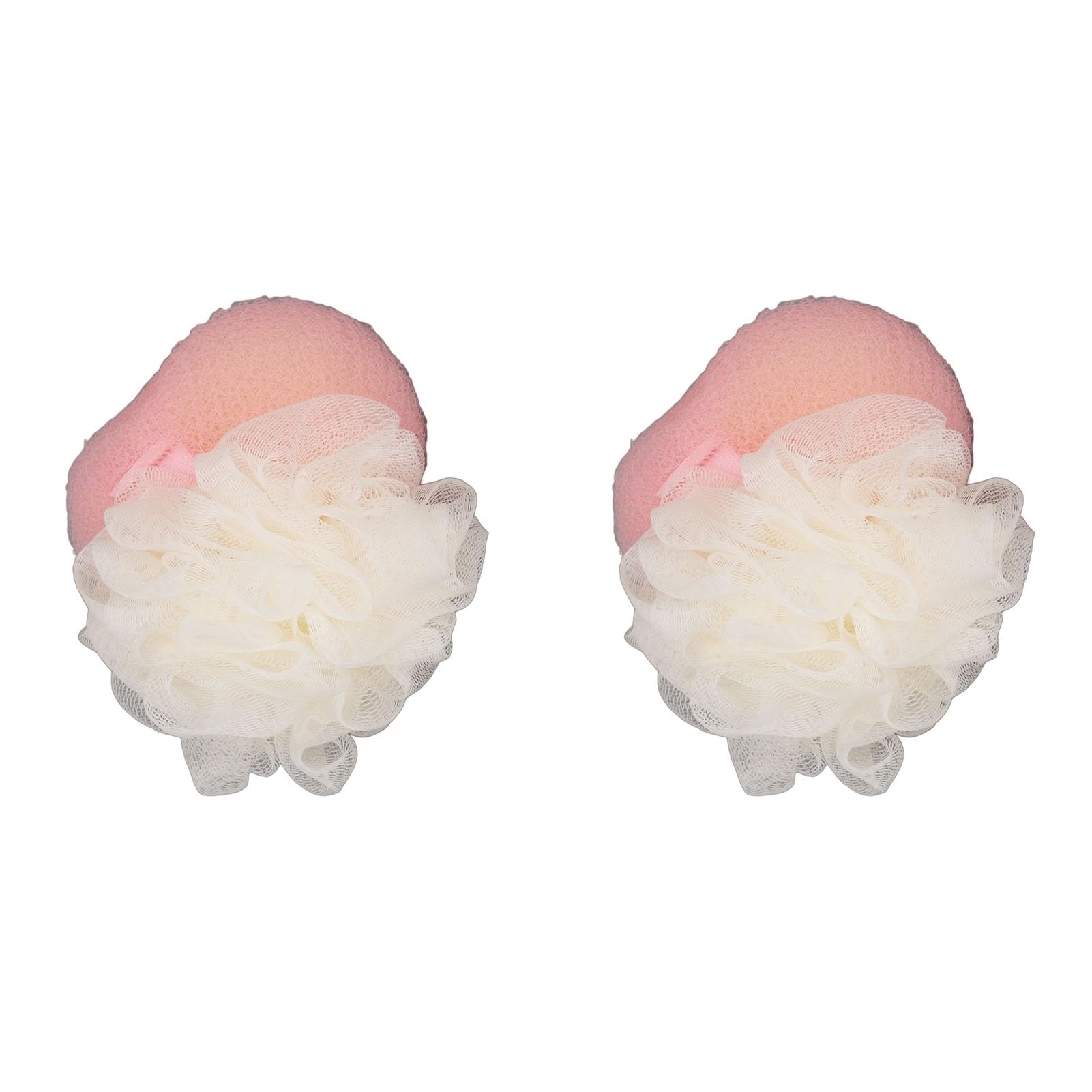 Pongnas Esponja de Malla para Baño de 2 Uds, Bola Exfoliante de Limpieza de Doble Cara con Malla Fina para Ducha de bebé, Masaje Cómodo y Promoción