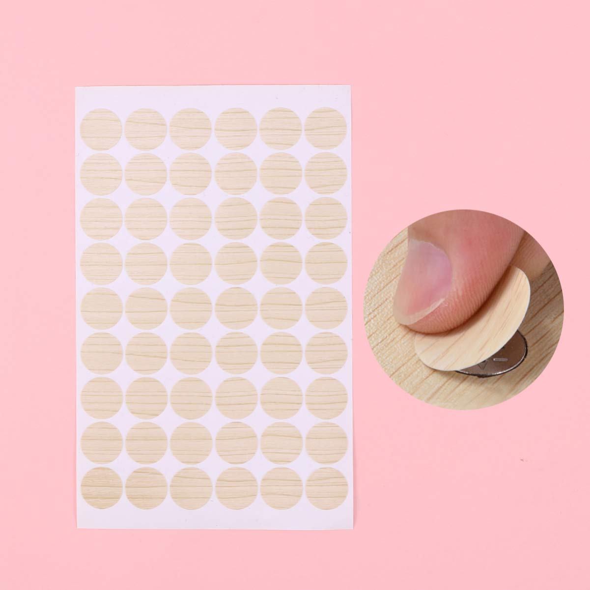 Cabilock Self-Adhesive Screw Hole Decals 54pcs/Sheet Furniture Stickers Decorative Screw Hole Covers