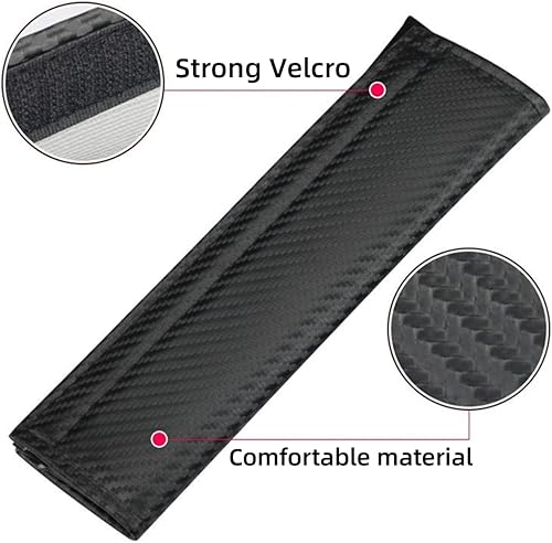 Miniatura 3 de 2 cojines para cinturón de seguridad de cuero de fibra de carbono, almohadilla suave para Jeep Wrangler YJ TJ JK JL Gladiator JT, accesorios de
