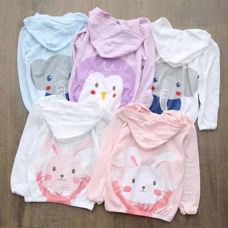 WHYME Toddler Sun Protection Hoodie UV Protection Jacket Kids Sunscreen Clothing Lightweight Summer Breathable Outwear Cartoon Coat (120cm(6-7Y), Blue) FS