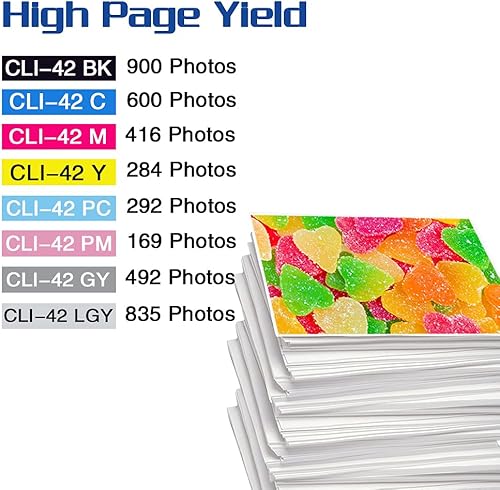 Miniatura 3 de MM MUCH & MORE Cartucho de tinta de repuesto compatible para Canon CLI-42 CLI42 CLI 42 para impresora Pixma Pro-100S Pro-100 (negro, cian, magenta,