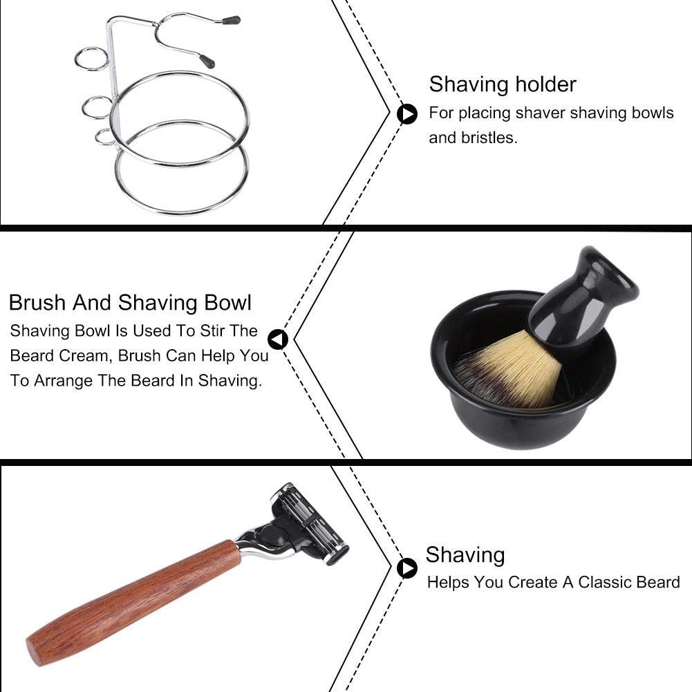 Ensemble de Rasage 4 en 1 - Bol de Rasage Avec Blaireau, Bol à Savon et Support - Coffret Cadeau Pour Homme