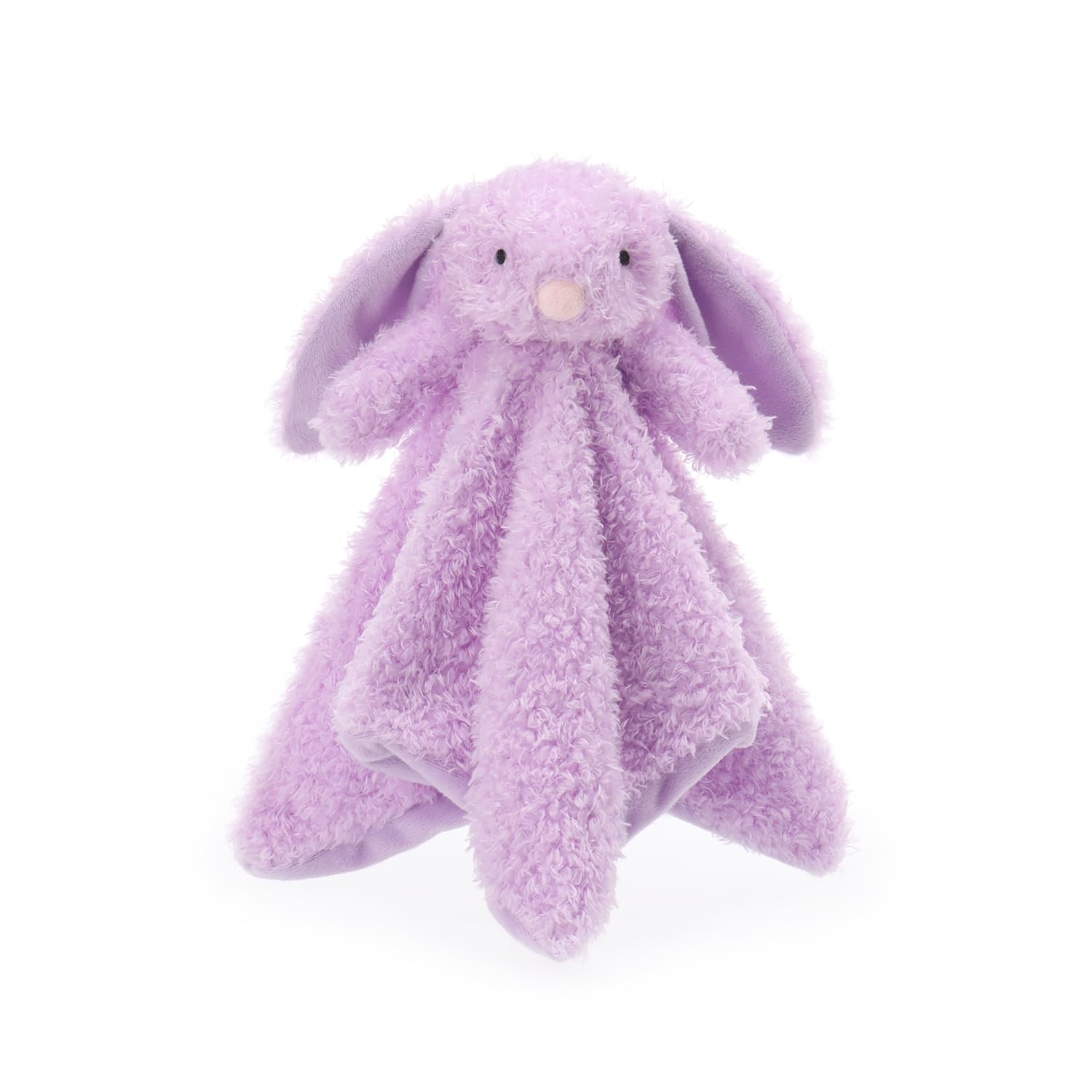 Apricot Lamb Purple Peach Bunny Rabbit Cute Comforter Plush Security Blanket for Baby Boy and Girl Cuddly Lovey for Infant and Toddlers Purple 14x14 Inches