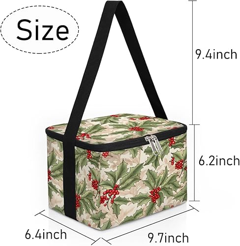 Miniatura 7 de Bolsa de almuerzo aislada con textura moderna de Navidad para mujeres, reutilizable, bolsa cuadrada de comida para adultos y hombres, lonchera más