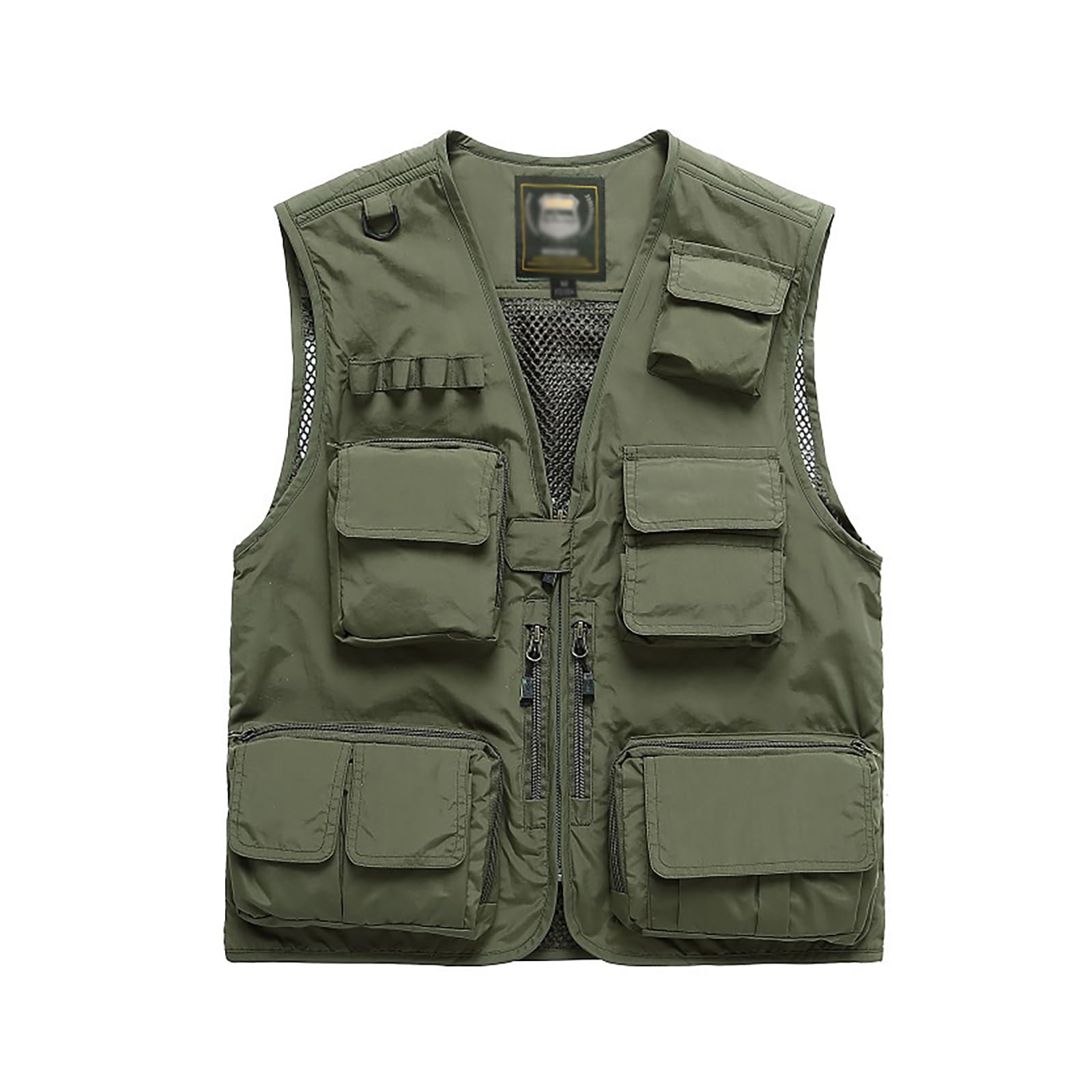Hbufnha Gilet Da Pesca Da Lavoro Esterno Unisex Caccia Viaggi Fotografia Safari Gilet Con Multi Tasche - verde - Large