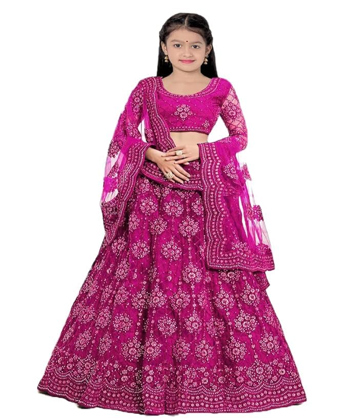 RUKHA FAB Girls Lehenga Choli Embroidered...