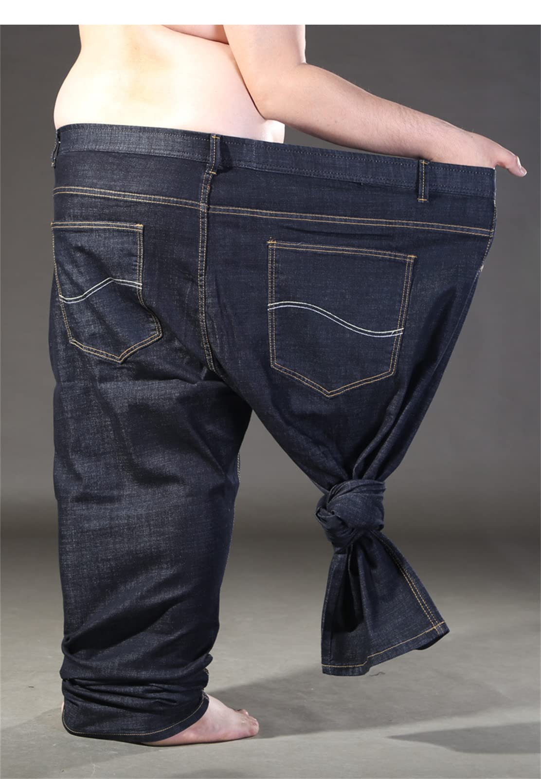 Jeans da Uomo Jeans da Uomo di Grandi Dimensioni Pantaloni in Denim Oversize Elastico in Vita Elasticizzato Jeans Larghi