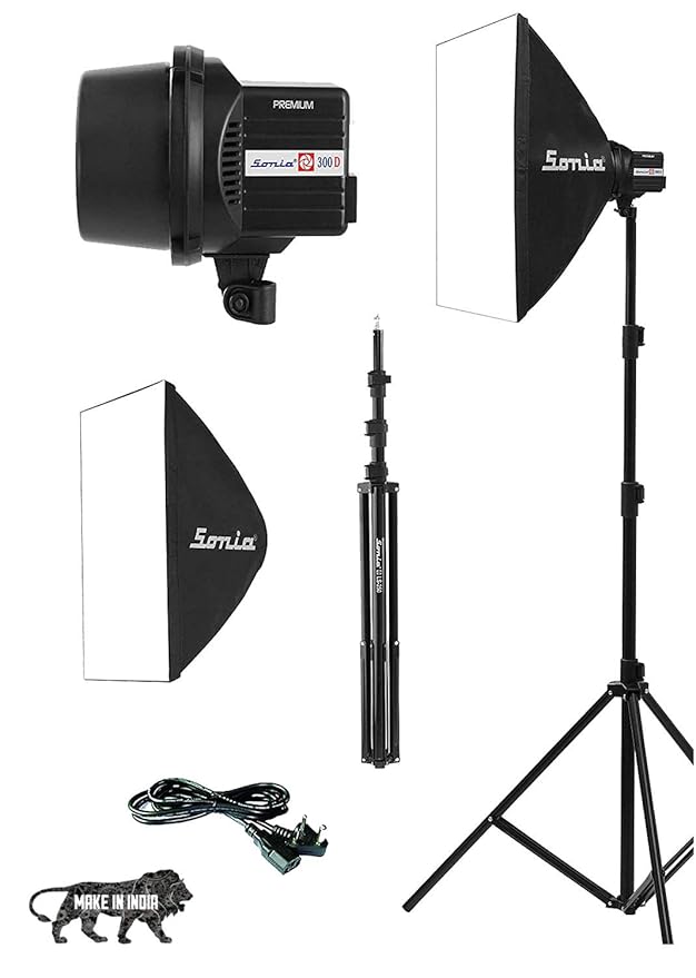 Sonia 300D Studio Flash Light/Studio Light Premium Soft Box with Light