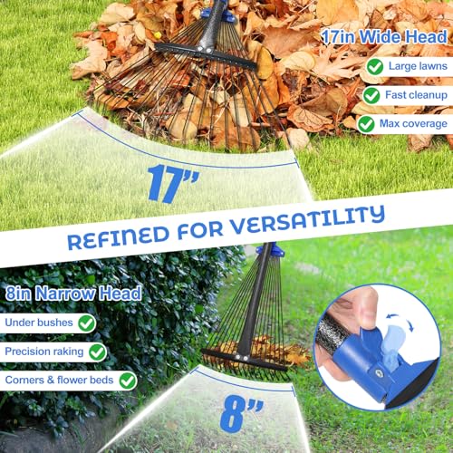 Rastrillo Ajustable para Jardín con Cabezal Expandible 8-17" miniatura 4