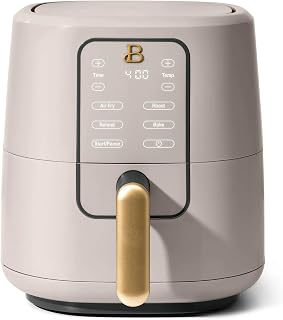 Beautiful 3 Qt Air Fryer with TurboCrisp™ Technology, Porcini Taupe, by Drew Barrymore – Compact Countertop Air Fryer for Crispy Healthy Meals, Nonstick Easy-Clean Basket, Even Heat Circulation