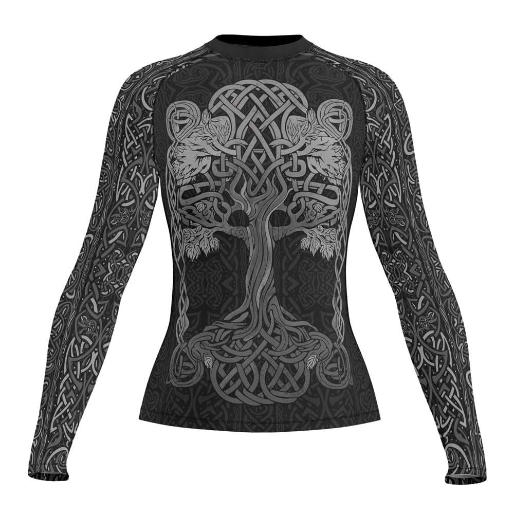 Viking Womens Rash Guards Long Sleeve Training Shirt for Rolling MMA BJJ and Grappling