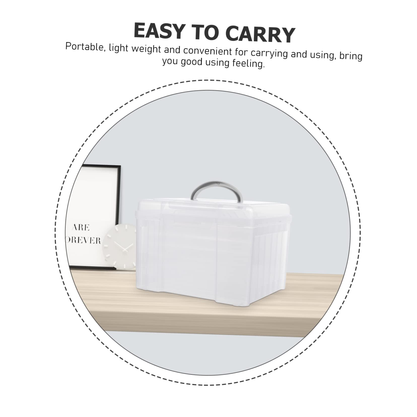 Boîte de Rangement pour Photos à 6 Compartiments Réglables en Plastique