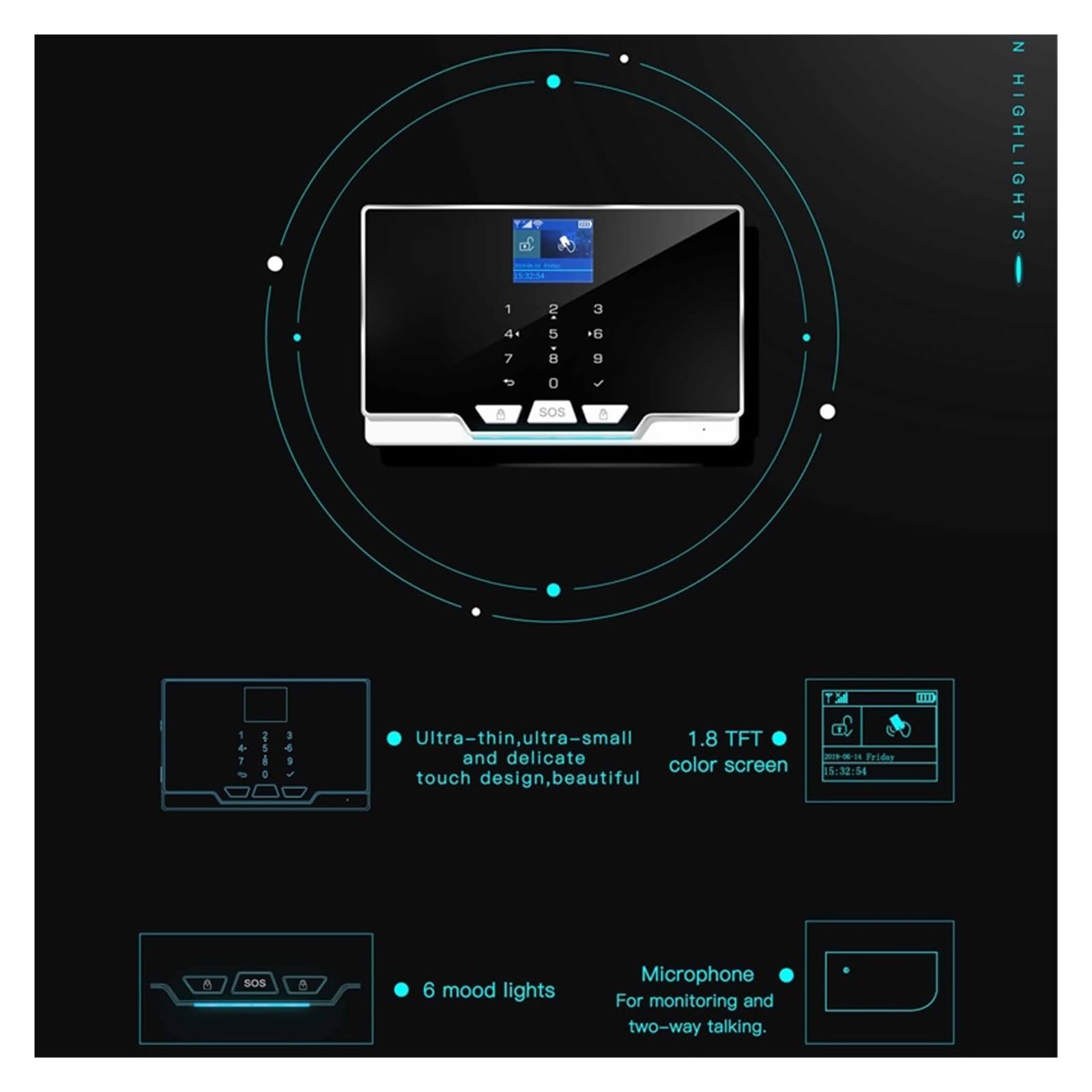 de Alarma de Seguridad for el hogar gsm con Detector de Sensor de Movimiento inalámbrico, ladrón antirrobo,FáCil ConfiguracióN Y Uso