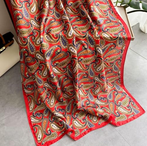 Image of MALINA Women's Polyester Silk Satin Stole Scarf - Soft Lightweight Fashion Wrap, Elegant Floral & Gradient Design, summer stole,Scarf For Women,Premium Stole,Large Size 180x90 cm'