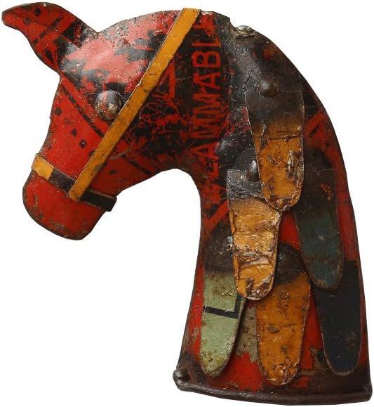 De Kulture Handcrafted Recycled Iron Mini Horse Wall Mount Decorative Collectible Figurine Showpiece Beautify Home Office Garden Décor| Ideal for Christmas Tree Halloween Party Decoration Set of 4