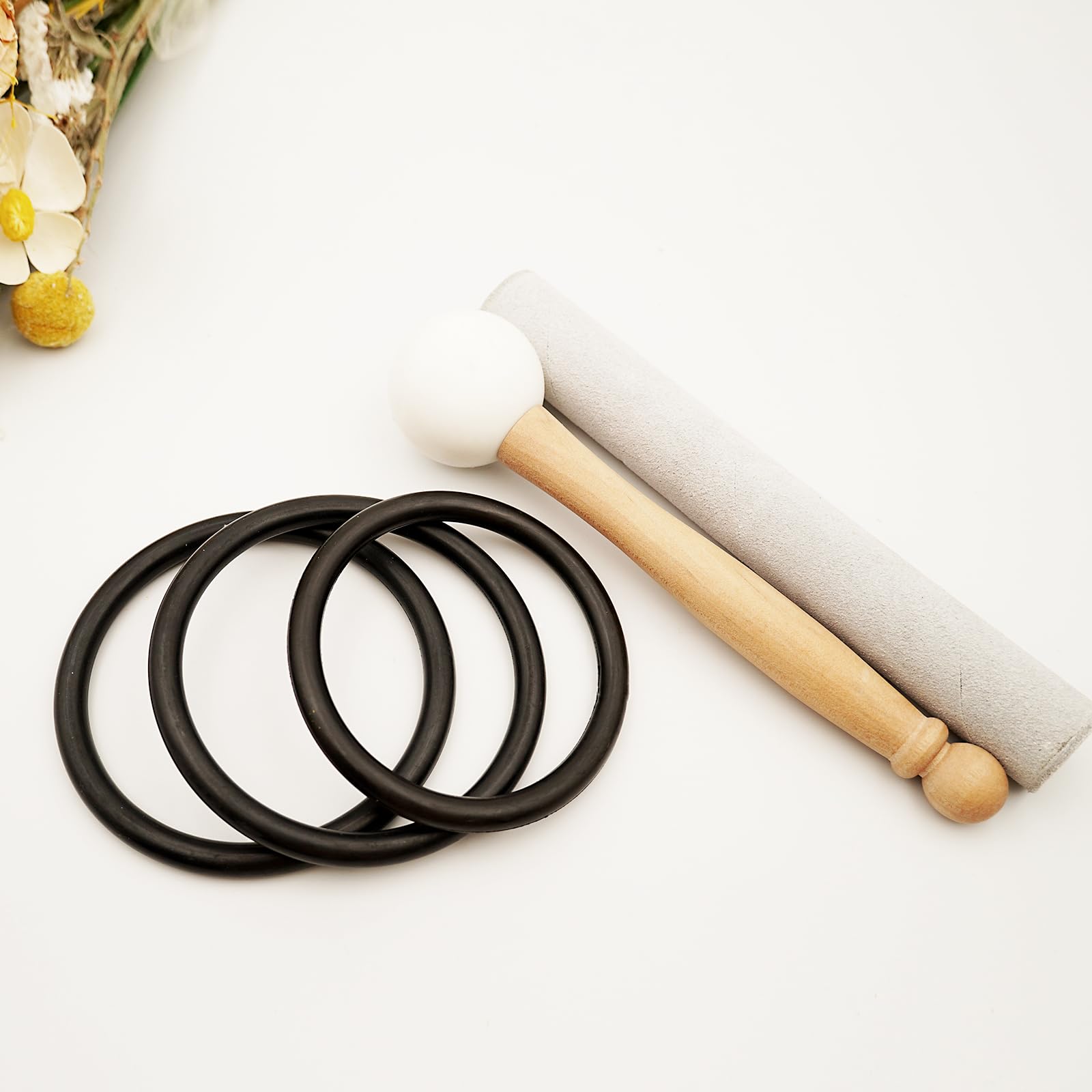 Hye-eun Set di 3 campane tibetane in cristallo da 15,2 a 25,4 cm, 432 Hz, C, 20,3 cm F, 15,2 cm, per meditazione e yoga, custodia da trasporto