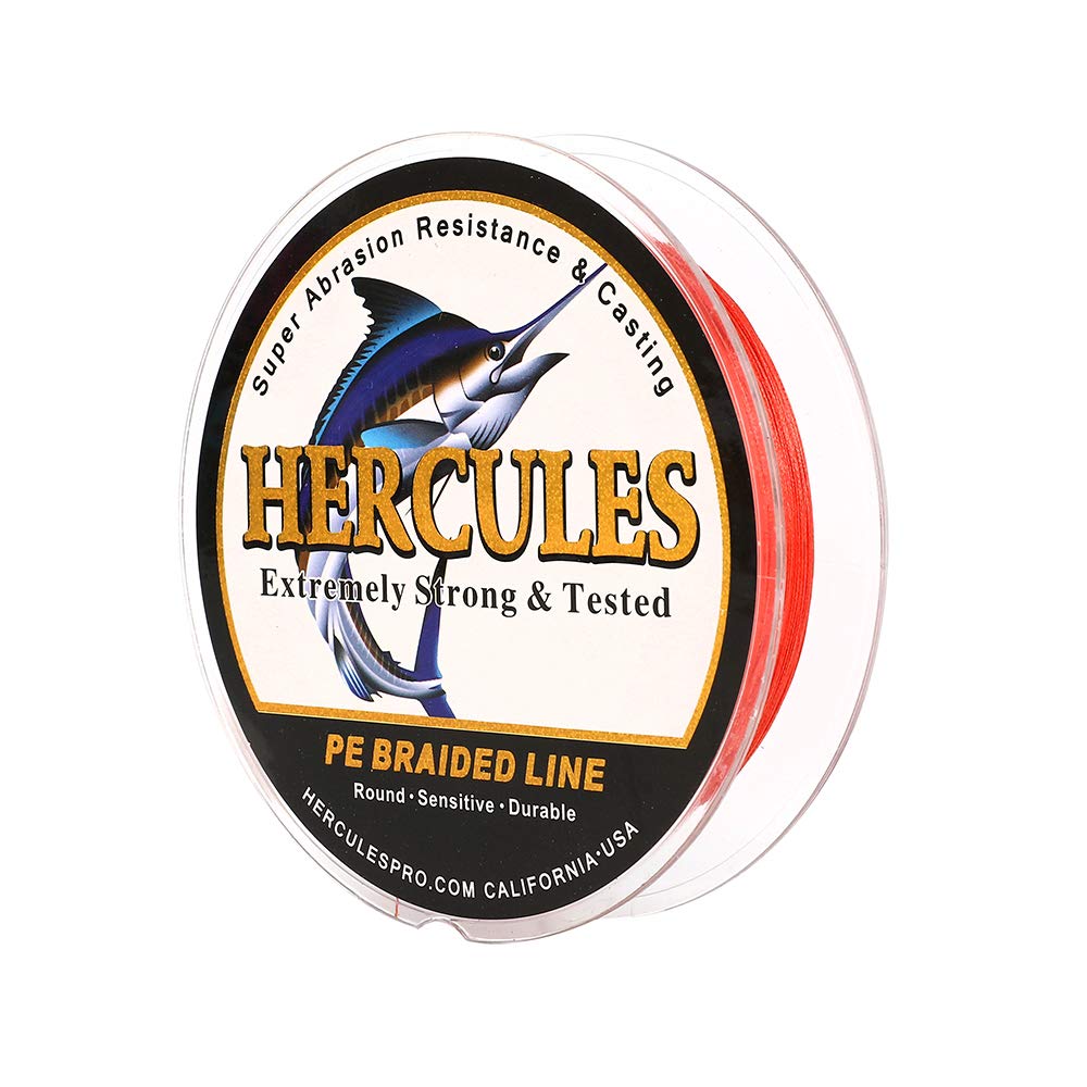 Hercules Super Cast 100M 109 Yards Braided Fishing Line 150 LB Test for Saltwater Freshwater PE Braid Fish Lines Superline 8 Strands - Red, 150LB (68KG), 0.62MM โ image 1