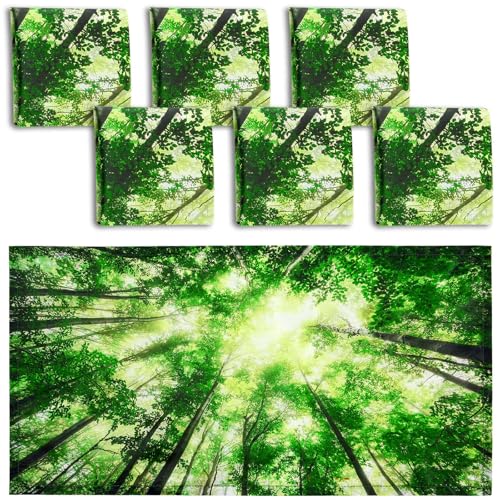 Image of Hortsun 6 Pcs Fluorescent Light Covers - 4 x 2 Feet Magnetic Light Filters, Must Haves for Teacher Supplies, Ceiling Covers for Classroom Fluorescent Shade Hospitals School Office(Forest)